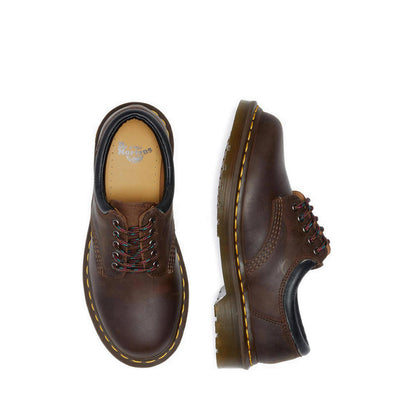 8053 5 Eyelet Shoe Padded Collar Dark Brown Crazy Horse