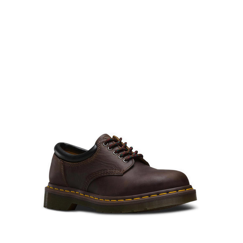 8053 5 Eyelet Shoe Padded Collar Dark Brown Crazy Horse