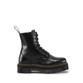 Jadon Polished Smooth Leather Platform Boots - Black