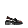 Maybole Square Toe Rub Off Leather Mules - Cherry Red