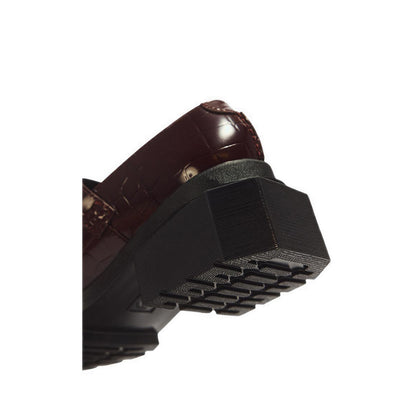 Maybole MJ Mary Jane Spiced Brown High Shine Croc Emboss