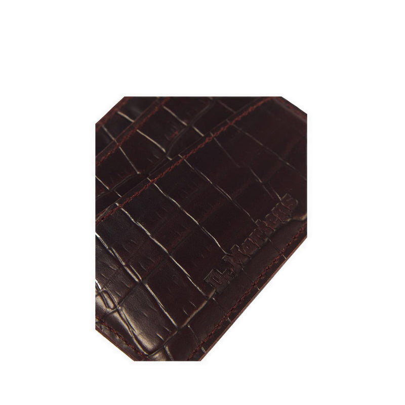 Card Holder II Spiced Brown Atlas Croc Emboss
