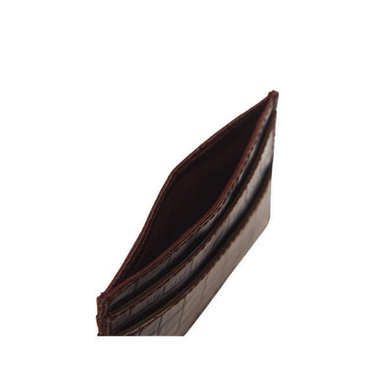 Card Holder II Spiced Brown Atlas Croc Emboss