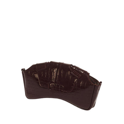 Baguette Bag Spiced Brown High Shine Croc Emboss