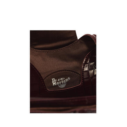 Baguette Bag Spiced Brown High Shine Croc Emboss