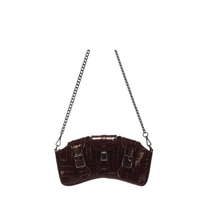 Baguette Bag Spiced Brown High Shine Croc Emboss