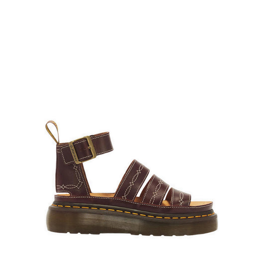 Clarissa Quad Rodeo 3 Strap Sandal Dark Brown Classic Pull Up