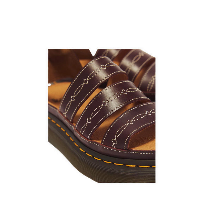 Clarissa Quad Rodeo 3 Strap Sandal Dark Brown Classic Pull Up