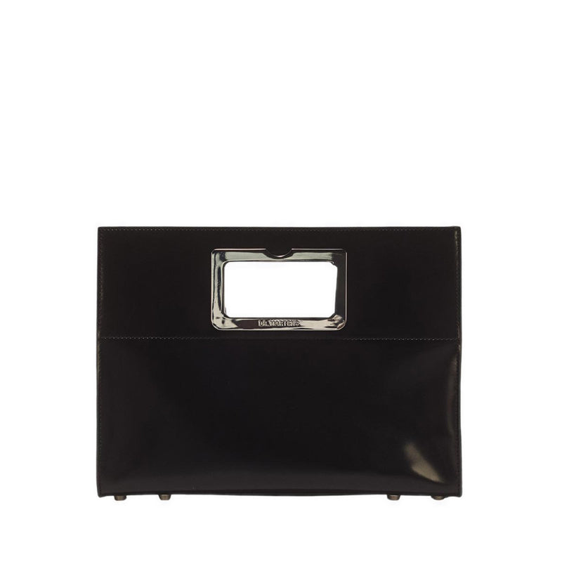 Clutch Bag Black Polished Smooth