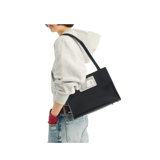 Clutch Bag Black Polished Smooth