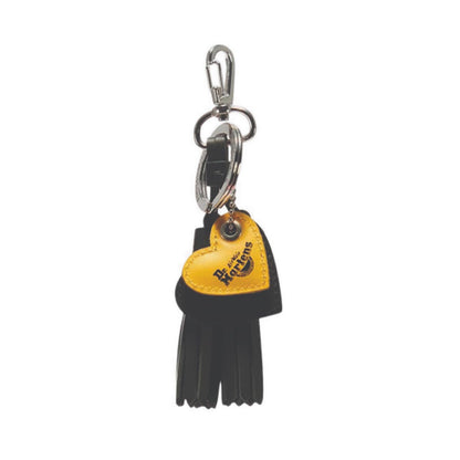 Heart+Tassel Keyring Black Smooth