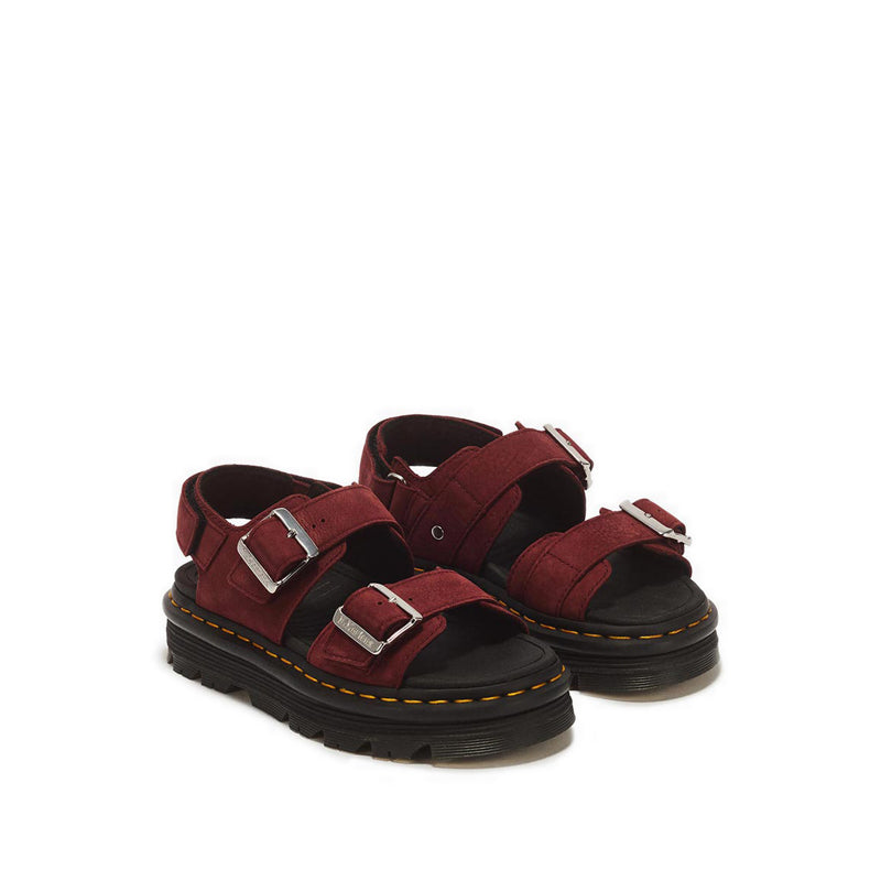 ZebZag Sandal Cherry Red Milled Nubuck WP