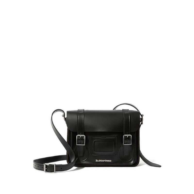11" Leather Messenger Bag - Black