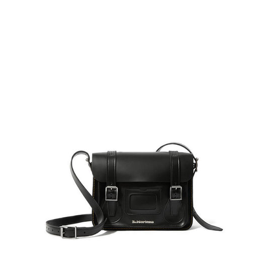 11" Leather Messenger Bag - Black