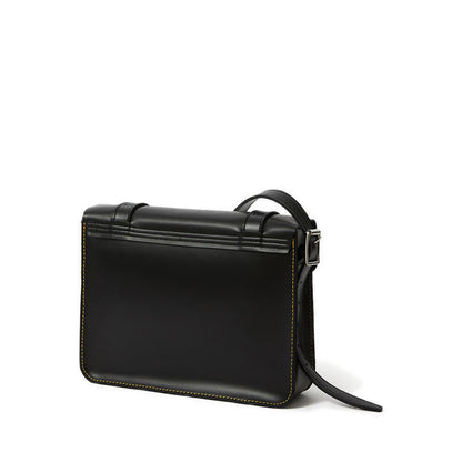 11" Leather Messenger Bag - Black