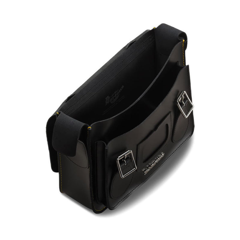 11" Leather Messenger Bag - Black