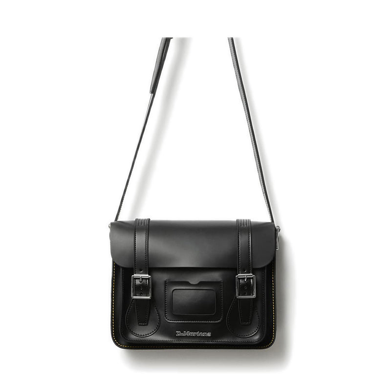 11" Leather Messenger Bag - Black