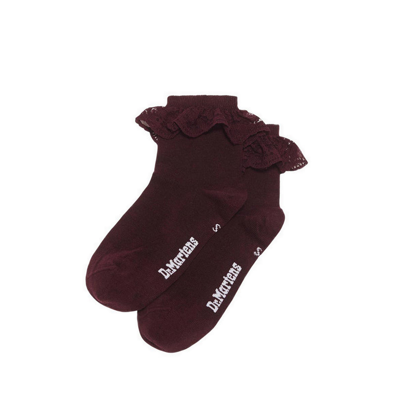 Frill Sock Burgundy Organic Cotton Blend
