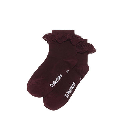 Frill Sock Burgundy Organic Cotton Blend