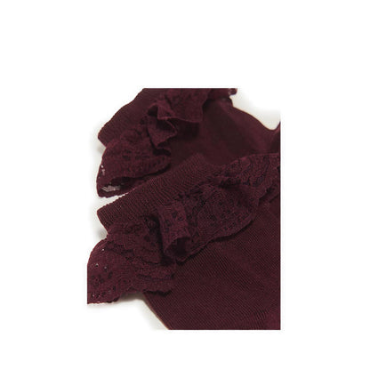 Frill Sock Burgundy Organic Cotton Blend